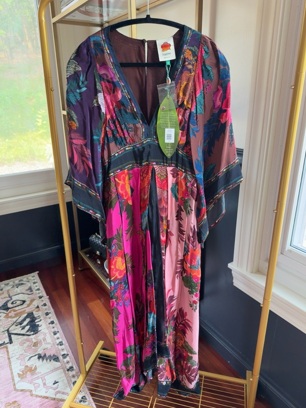 FARM Rio Flower Scarves Maxi Dress Size S NWT $300
